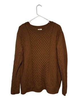 St. John's Bay Brown Cable Knit Crew Neck Sweater